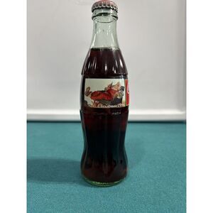 Coca Cola Coke Full 8oz Commemorative Bottle 1996 Christmas Santa